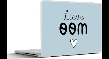 Laptop sticker - 15.6 inch - Oom - Blauw - Tekst - 36x27,5cm - Laptopstickers - Laptop skin - Cover