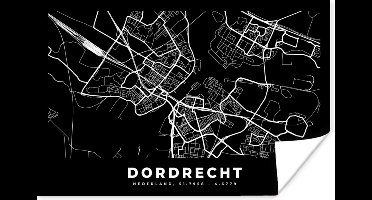 Poster Kaart - Dordrecht - Zwart - 30x20 cm