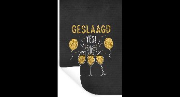 Muurstickers - Sticker Folie - 'Geslaagd, Yes!' - Spreuken - Quotes - Geslaagd - 20x30 cm - Plakfolie - Muurstickers Kinderkamer - Zelfklevend Behang - Zelfklevend behangpapier - Stickerfolie