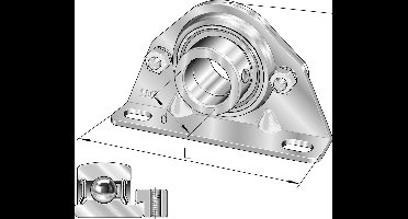 INA Kussenlagerblok plaatstaal - PBS25-XL