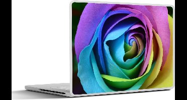 Laptop sticker - 12.3 inch - Roos - Roze - Blauw - 30x22cm - Laptopstickers - Laptop skin - Cover