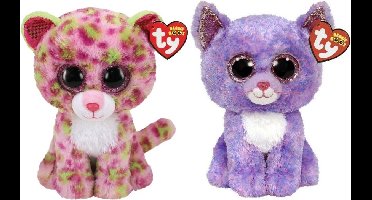 Ty - Knuffel - Beanie Buddy - Lainey Leopard & Cassidy Cat
