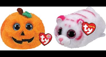 Ty - Knuffel - Teeny Puffies - Halloween Pumpkin & Tabor Tiger
