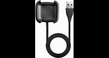 Case2go - Oplaadkabel geschikt voor Fitbit Versa 2 - USB-oplaadstation - dock - 1.0 meter - Zwart