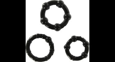 Scala Stay Hard - 3 stuks - Cockring - Zwart