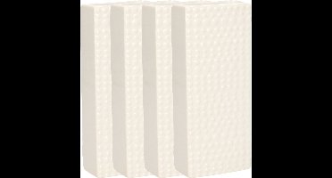 Gerimport Waterverdamper - 8x - creme wit - keramiek - 400 ml - radiatorbak luchtbevochtiger - 7,4 x 17,7 cm