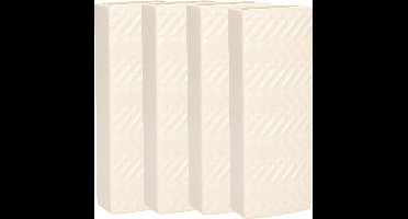 Gerimport Waterverdamper - 8x - creme wit - keramiek - 400 ml - radiatorbak luchtbevochtiger - 7,4 x 18,6 cm