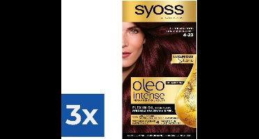 Syoss Oleo Intense - Haarverf - 4-23 - Bordeaux Rood - 115ml x 3
