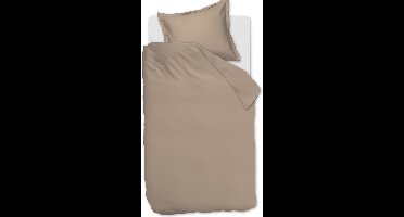 Ambiante Satin Uni dekbedovertrek - Eenpersoons - 140x200/220 - Taupe