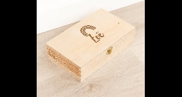 Houten kistje 'Zoë' Regenboog - Tekenkist - Herinneringsdoos - Kraamcadeau - Knutseldoos - Memorybox - Baby - Geboorte