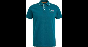 PME Legend - Piqué Poloshirt Logo Blauw - Regular-fit - Heren Poloshirt Maat S