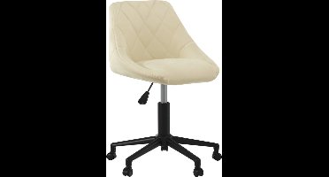 vidaXL - Eetkamerstoel - draaibaar - fluweel - crèmekleurig