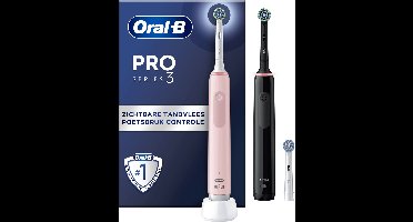 Oral B Pro 3 3900 Duo - Zwart en Roze Elektrische tandenborstel - met extra opzetborstel