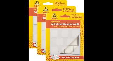 Deltafix Anti-krasvilt - 24x - wit - 25 x 25 mm - vierkant - zelfklevend - meubel beschermvilt
