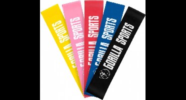 Gorilla Sports Fitnessbanden Set van 5 - Weerstandsbanden - resistance band