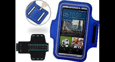 Hardloop Telefoonhouder Blauw - Universele Sportband Armband voor GSM tot 6 inch