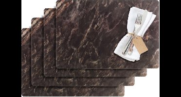 Westmark Set Placemats, 4-delige Set, Saleen Collectie MARMOR - Zwart - 43,5 x 30 cm