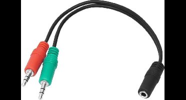 3,5mm Jack splitter - 2x Male naar 1x Female