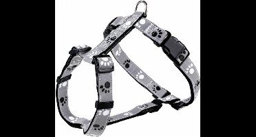 Reflecterend harnas met pootjes Zwart/grijs 75-100 cm/25 mm