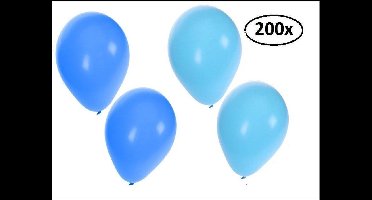 Ballonnen helium 200x blauw en lichtblauw