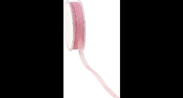 Oud Roze Organza lint 10 mm / 50 mtr.