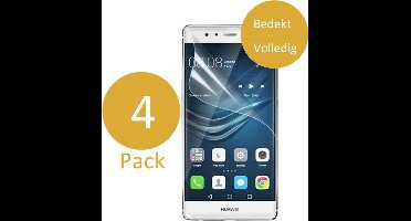 4x Screenprotector geschikt voor Huawei P9 - Glas PET Folie Screenprotector Transparant 0.2mm 9H (Full Screen Protector)