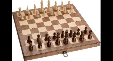 Philos Schaak Kassette Walnoot Groot Veld 42 mm, Koningshoogte 80 mm