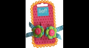 Bloemetjes Elastiekjes Groen/Roze - Lief Lifestyle