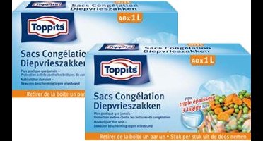 Toppits Diepvrieszakjes 1 liter 80 zakjes (2x40)