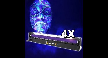 Halloween TL Blacklight set - 4x 60cm TL Blacklight in armatuur