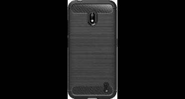 Shop4 - Geschikt voor Nokia 2.2 (2019) Hoesje - Zachte Back Case Brushed Carbon Zwart