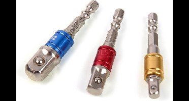 HBM Professionele 3 Delige Bit - Dop Adapterset met HEX Aansluiting