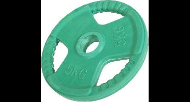 Gorilla Sports Halterschijf - 5 kg - Gripper Gietijzer rubber coating 50 mm