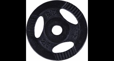 Gorilla Sports Gewicht - Halterschijf - 2,5 kg - Gripper Gietijzer zwart - 30 mm