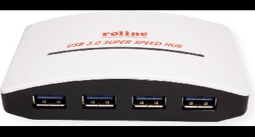 ROLINE USB 3.2 Gen 1 Hub, "Black and White", 4 poorts, met voeding