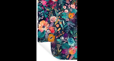 Muurstickers - Sticker Folie - Kleurrijk - Bloemen - Kunst - Natuur - Hippie - 20x30 cm - Plakfolie - Muurstickers Kinderkamer - Zelfklevend Behang - Zelfklevend behangpapier - Stickerfolie