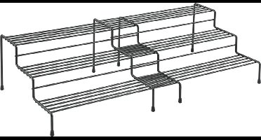 Metaltex - Uitschuifbaar Kruidenrek - Kruidenrek Staand - Kruiden Organizer - Zwart - Verstelbare Breedte 28-55 cm - Anti-Slip