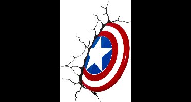 3DLightFX Captain America Schild - Wandlamp - Marvel Wandlamp - Lamp Kinderkamer - Nachtlamp - Draadloos