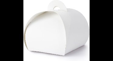 PartyDeco cadeaudoosje Bonbon Wit - Bruiloft bedankje - 10x - wit - 6 x 6 cm