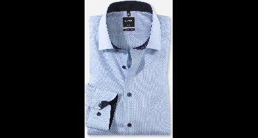 OLYMP Luxor modern fit overhemd - lichtblauw structuur (contrast) - Strijkvrij - Boordmaat: 40