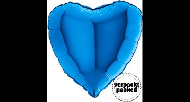Grabo - Folieballon hartvorm Blauw - (90 cm)
