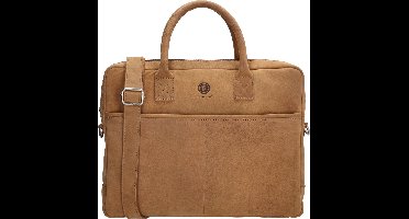 Castillo LS Leren Laptoptas / Aktetas - Geschikt voor 14 inch Laptop | 30x39x6cm | Vintage-Used Look | Leren Laptop Tas voor Dames & Heren - Cognac