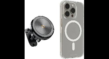 zelfklevende houder met draadloos opladen (magsafe) + Brodit iPhone hoes MagSafe