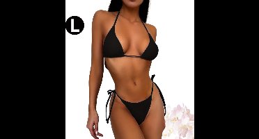Bovista Bikini Dames - Meisjes Bikini - Badpak - Push Up - Vrouwen Badkleding - Zwemmen - Sexy Set - Top & Broekje - Zwart - Maat L
