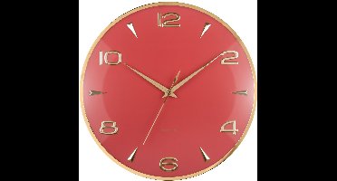 Karlsson Wandklok Sienna Glow - Rood - 40.6x5x40.6cm - Wandklok Scandinavisch