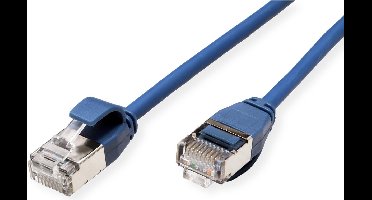 ROLINE F/UTP DataCenter Patchkabel Cat.6A (Class EA), LSOH, extra dun, blauw, 0,5 m