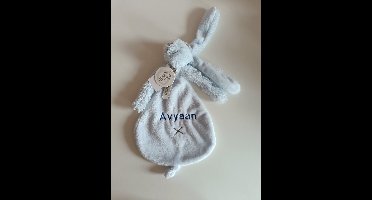 Happy Horse Rabbit Richie - Met Geborduurde Naam - Kleur Blue - Kraamcadeau