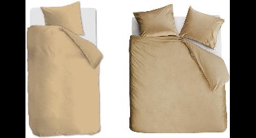 At Home by BeddingHouse Tender dekbedovertrek - Eenpersoons - 140x200/220 - Donker zand