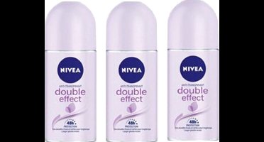 Nivea Double Effect Deodorant Roller - 3 x 50 ml - Voordeelverpakking