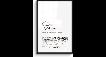 PosterMonkey - Poster - Betekenis - Oma - Cadeau voor haar - Cadeau voor vrouw - Wanddecoratie - Moederdag - Woordenboek - 80x120 cm